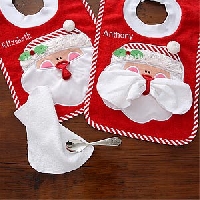 Add a Santa applique to old decorations to create a fresh new holiday screne