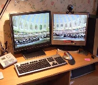 Dual monitor setup increases your computer desktop with multiple monitors