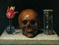 The memento mori theme reminds us of the fleeting nature of time