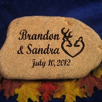 Use engraved stones for a personal touch that will endure any weather