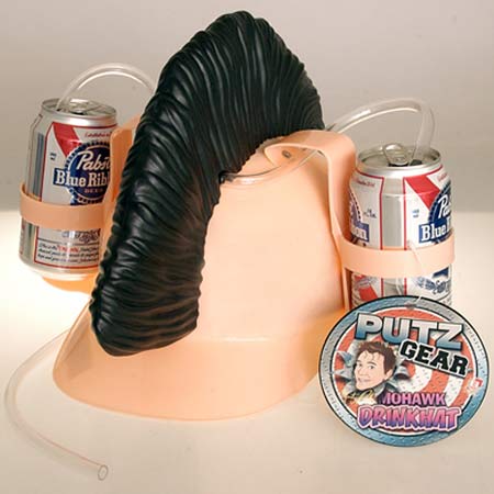 Mohawk beer drinking hat