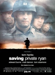 Saving Private Ryan is on the list of top ten war movies
