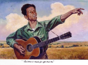 Woody Guthrie is number one on the list of famous folk music artists