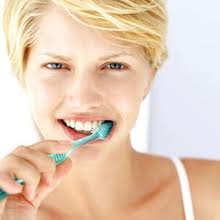 Brushing with less water helps conserve water