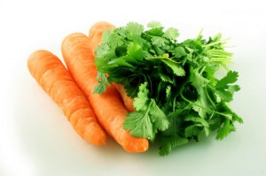 Carrots, parsley and celery embody Karpas a traditional aspect of the Passover seder plate