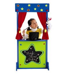 Setting up a puppet theater is one of the top ten kids spring break activities