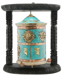 Top ten facts about Buddhism include use of prayer wheel for meditation