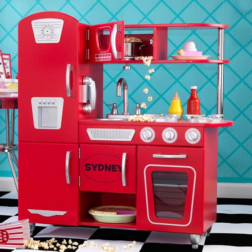 Red pretend kitchen