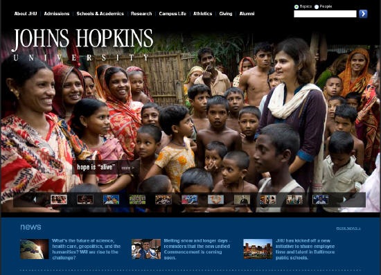 One of the top ten university websites