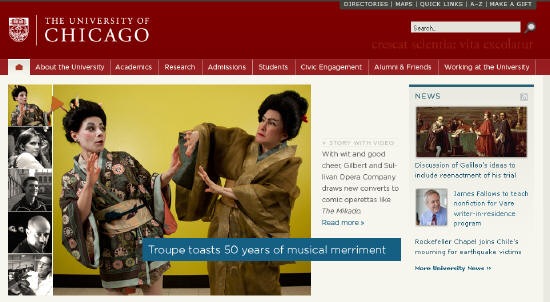 One of the top ten university websites