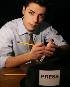 reporter taking notes