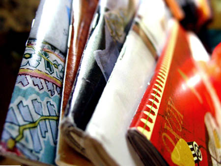 stack of catalogs