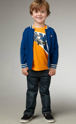 little boy dressed for school