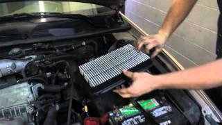 person changing oil filter