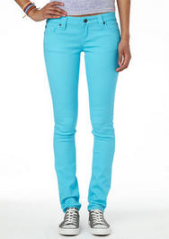turquoise skinny jeans