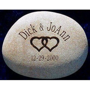 Engraved wedding date stone 