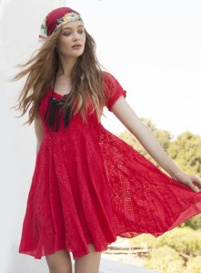 Red Bohemian dress