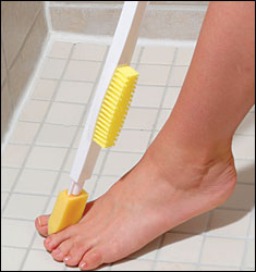 long reach foot brush