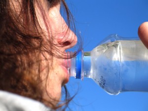 woman drinking water
