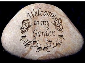 engraved garden stone