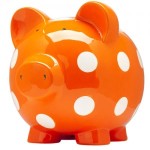 orange piggy bank