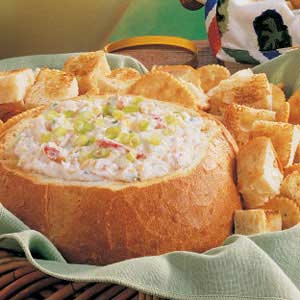 Hot Crab Dip in a Bread Bowl