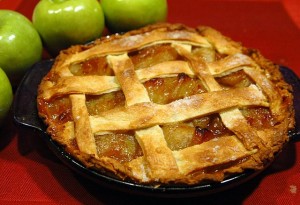 Apple Ginger Pie with Cider Bourbon Sauce