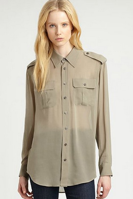 Silk button down