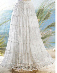 Long, tiered skirt