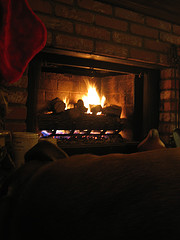In Front of a Fire