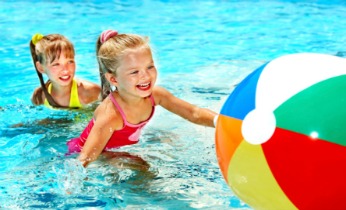 beach ball in pool