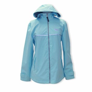 blue raincoat
