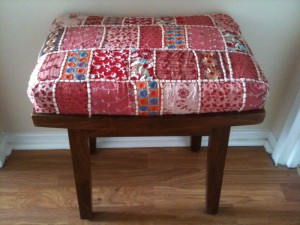 Quilt covered foot stool