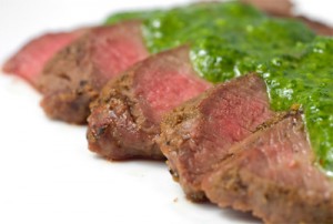 With chimichurri sauce