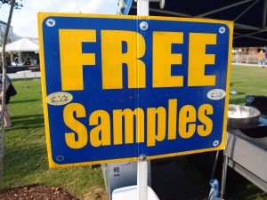 free samples sign