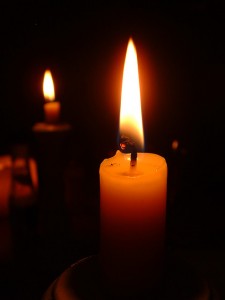 lit candles