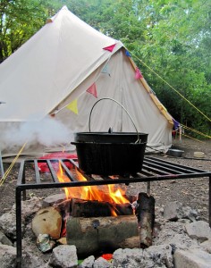 food cooking over fire