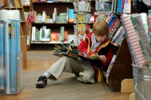 boy reading a book