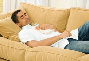 man napping