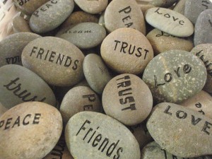 words on stones