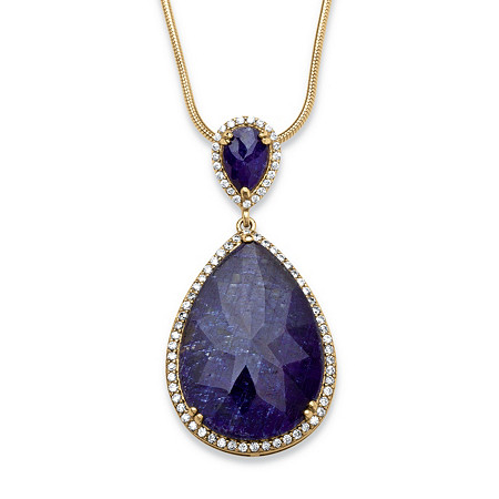 sapphire and cz pendant