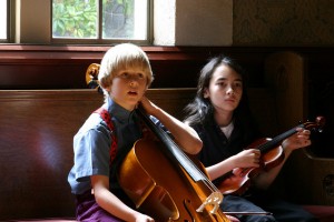 kids at bass and violin less