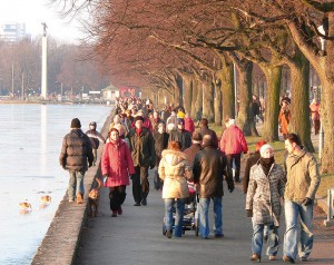 winter walk in city