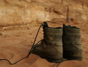 Break in new footwear