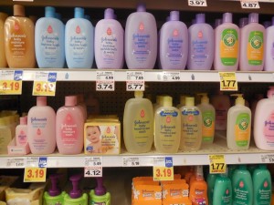 baby care supplies on shelves