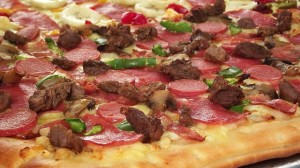 Pizza with sausage