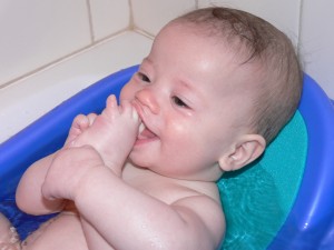 baby in bath