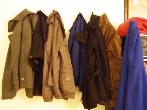 coats on hooks