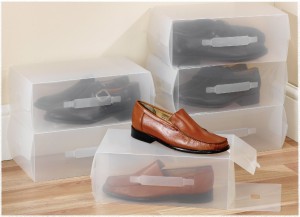 plastic shoe boxes