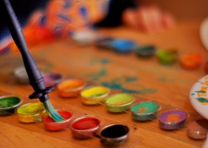 painting cups and brush